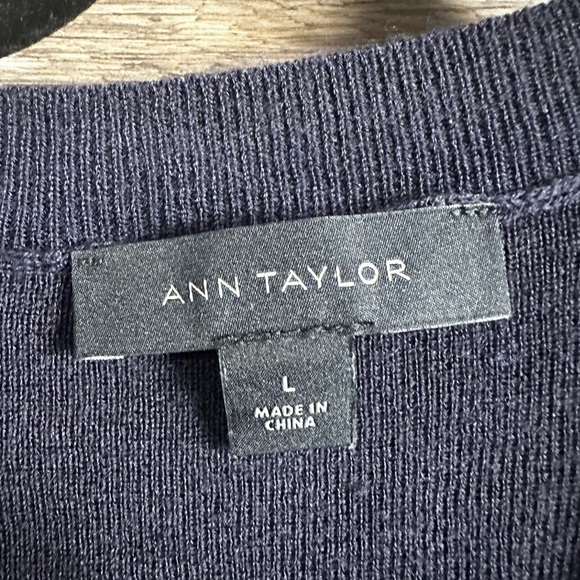 Ann Taylor Navy V-Neck Wrap Sweater - Picture 3 of 6